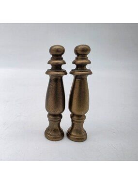 Vintage Brass Lamp Finial Pair 2.75" High Lighthouse Design